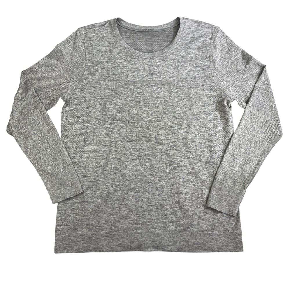 Lululemon Swiftly Relaxed Long Sleeve Shirt Womens 10 Heather Gray Active Top